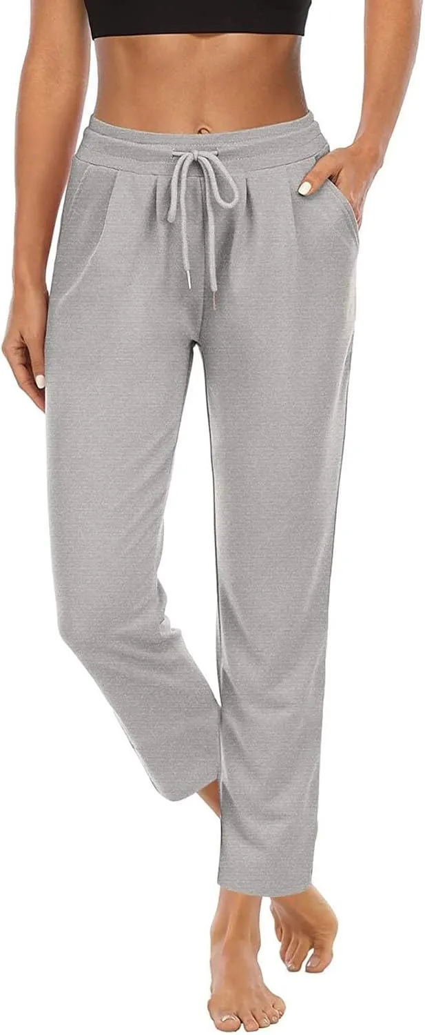 Lastesso Women's Tapered Sweatpants Elastic Waistband High Waist Joggers Pants Gym Athletic Fit Trousers with Pockets