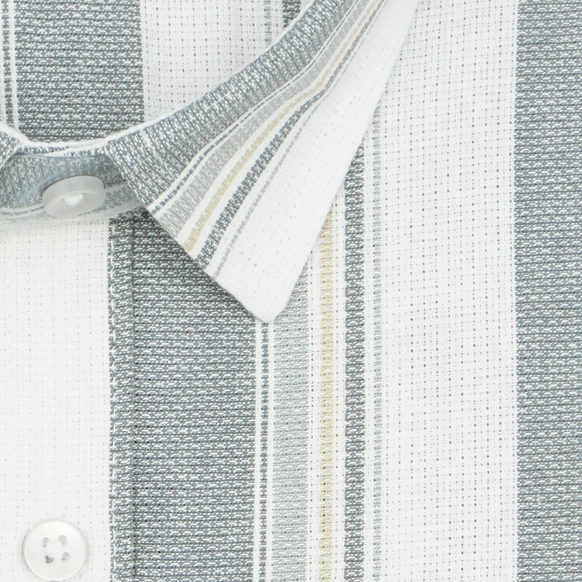 Men's 100% Cotton Striped Half Sleeves Shirt (Grey)