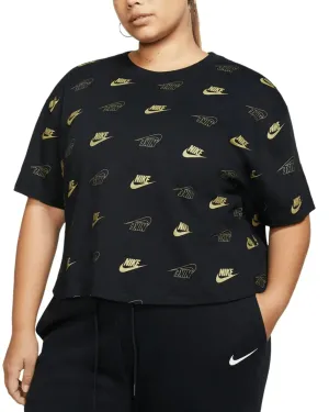 Nike Women's Plus Workout Performance Crop Top Black Size 1X | Black
