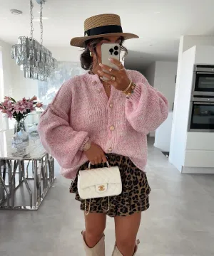 Oversize Strickjacke Isa Hellpink