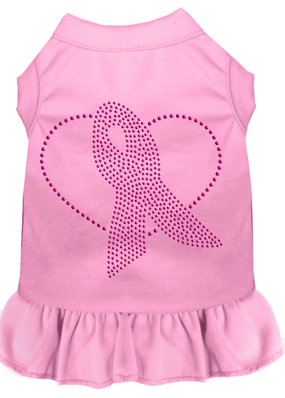 Pink Ribbon Rhinestone Dress Light Pink Xxxl