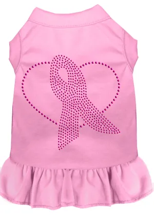 Pink Ribbon Rhinestone Dress Light Pink Xxxl