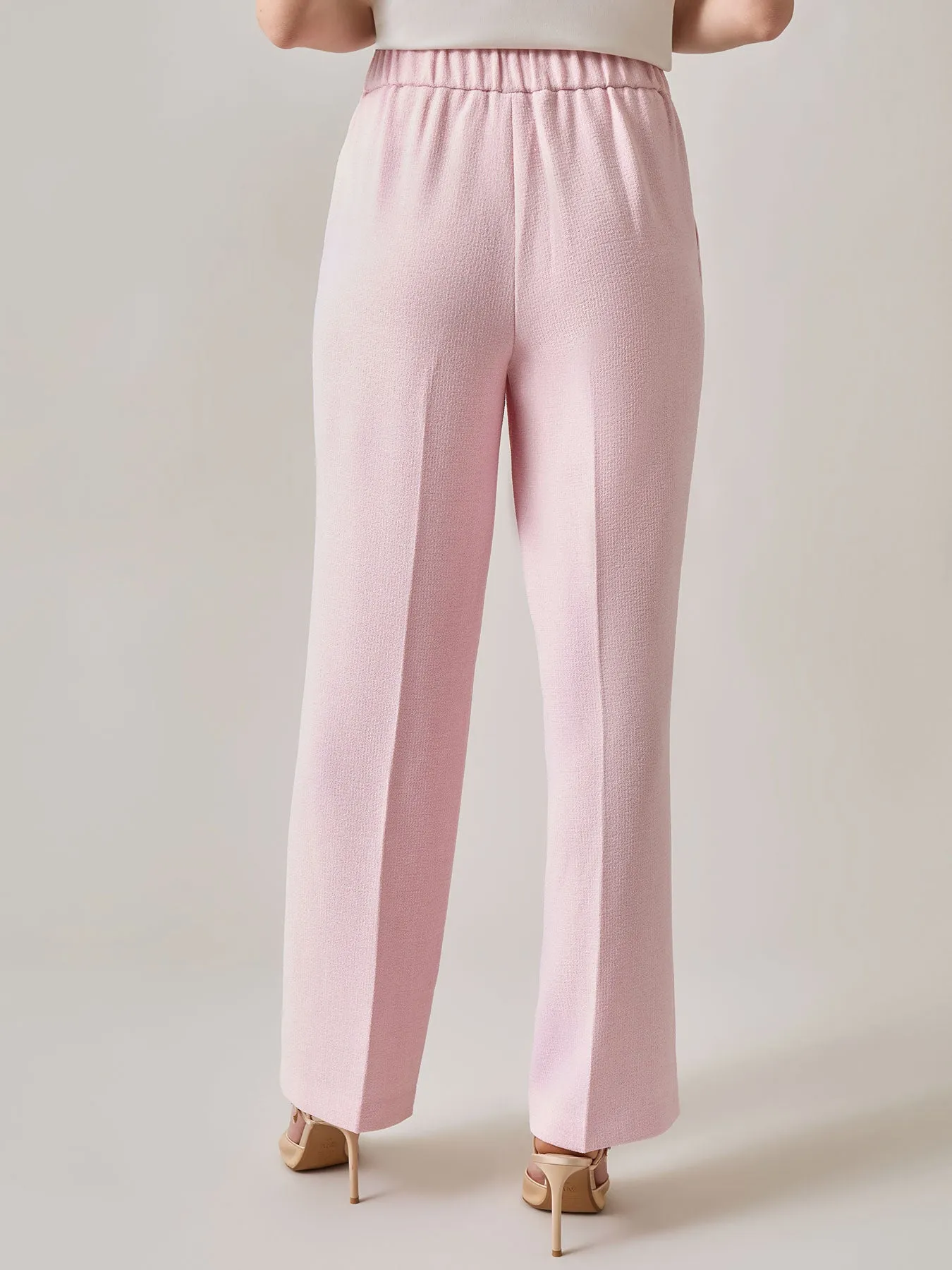 Pull-On Trousers, Melange Crepe