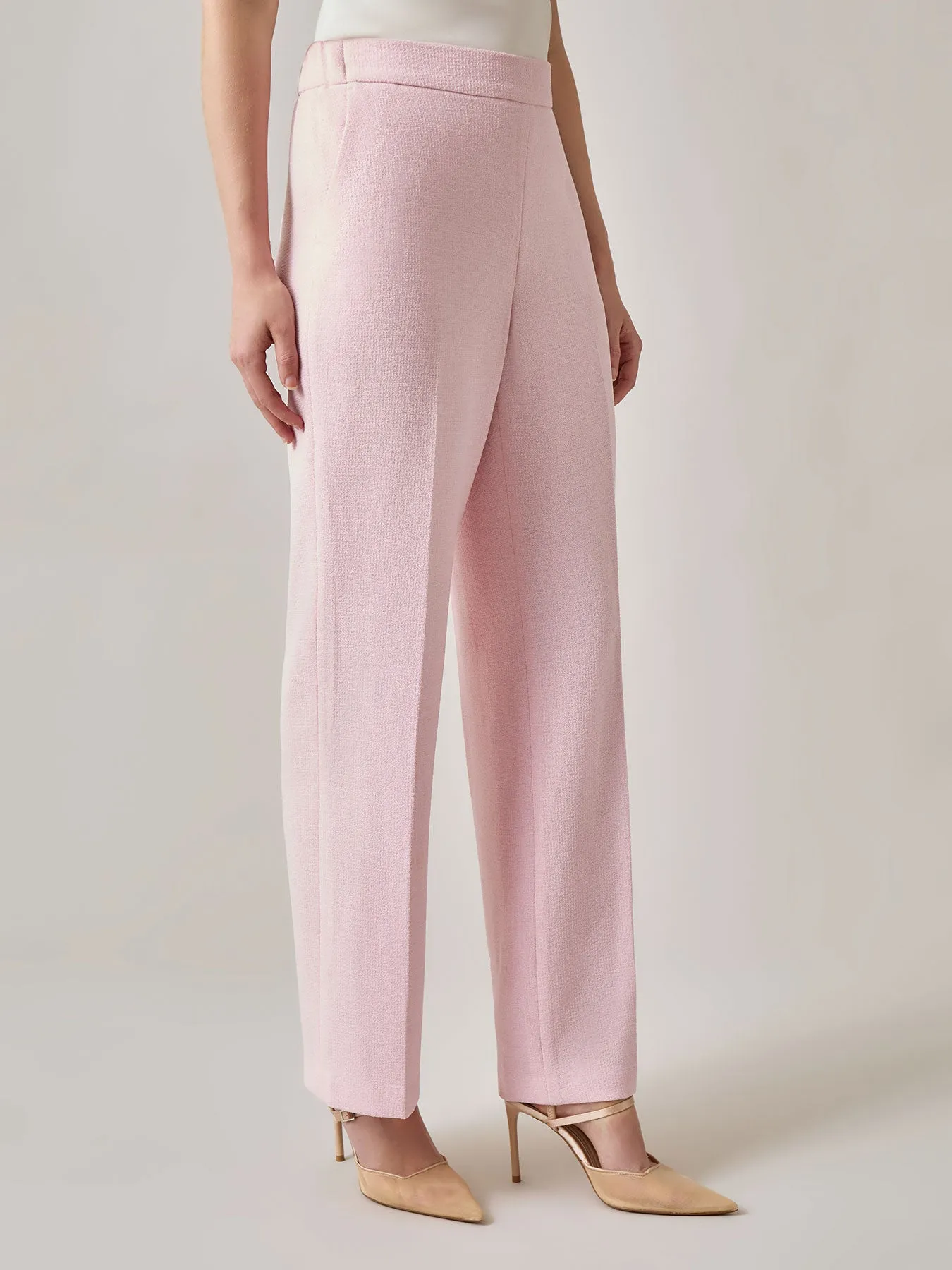 Pull-On Trousers, Melange Crepe