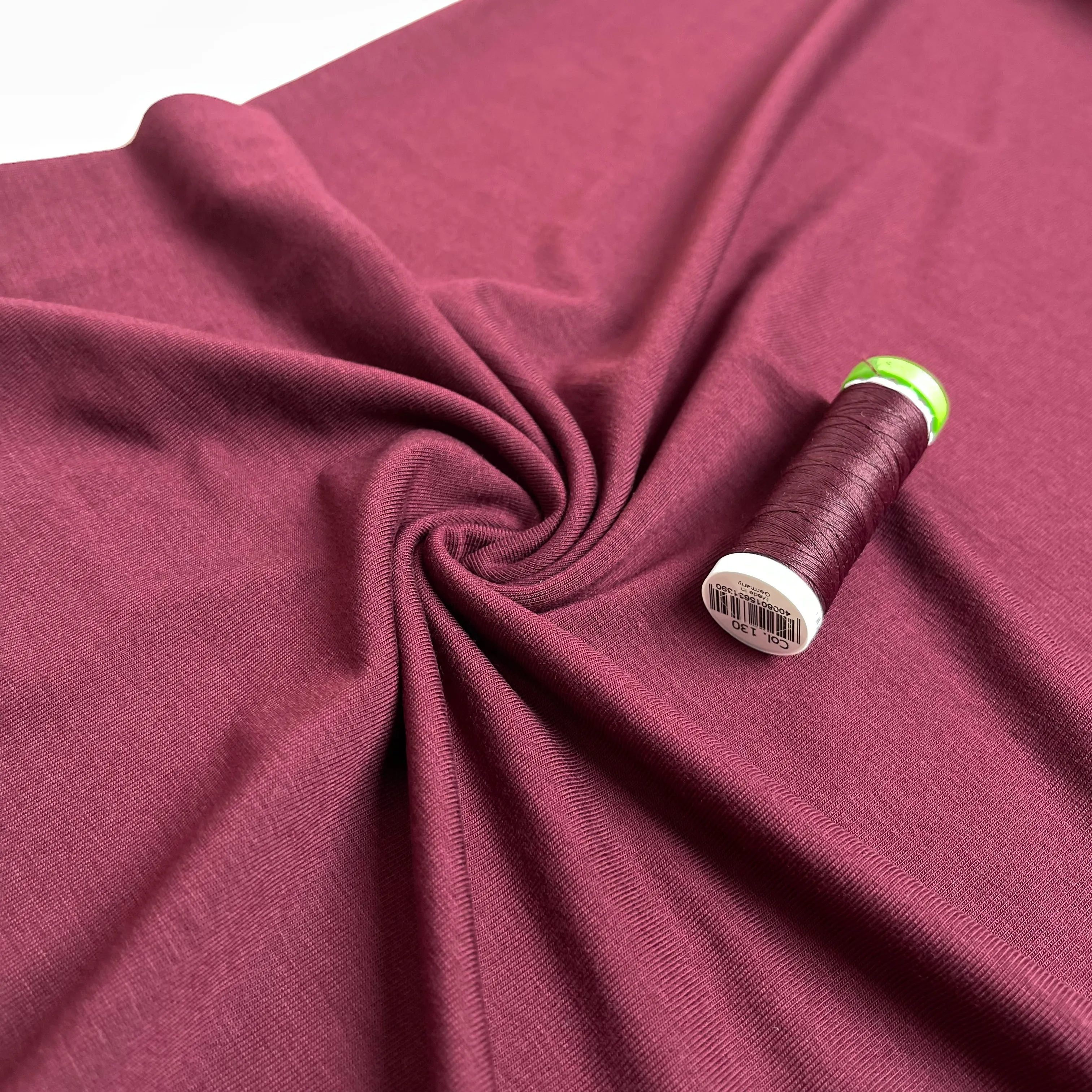REMNANT 1.5 Metres - Lush in Burgundy Jersey Fabric with TENCEL™ Lyocell Fibres