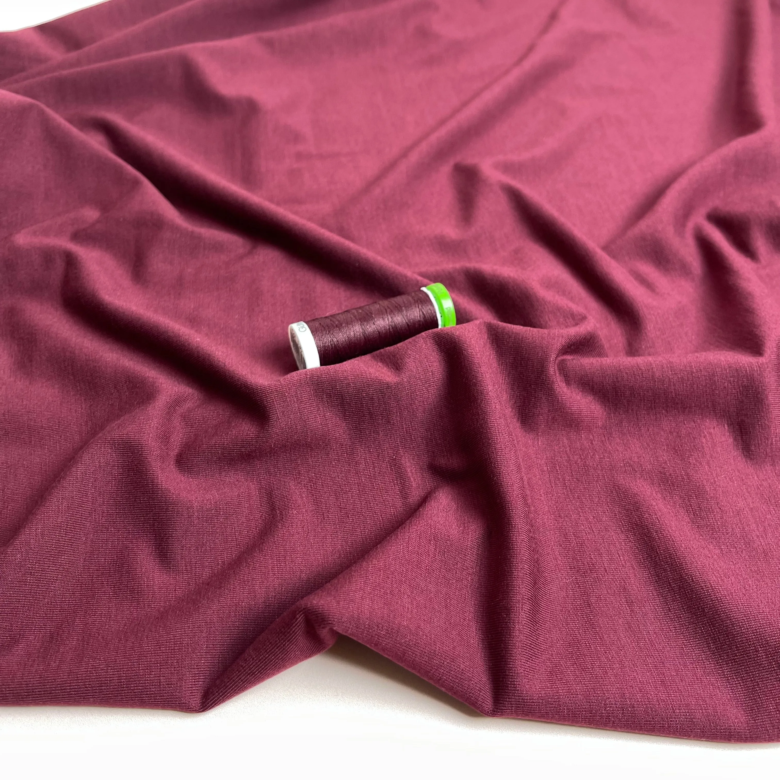 REMNANT 1.5 Metres - Lush in Burgundy Jersey Fabric with TENCEL™ Lyocell Fibres