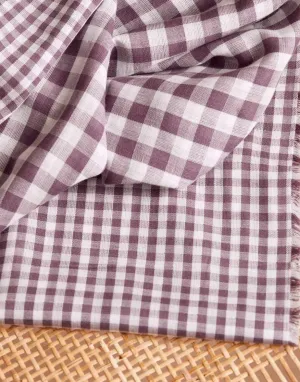 Remnant 1.65m -Divine Parma Double Sided Gingham Cotton Double Gauze, Atelier Brunette