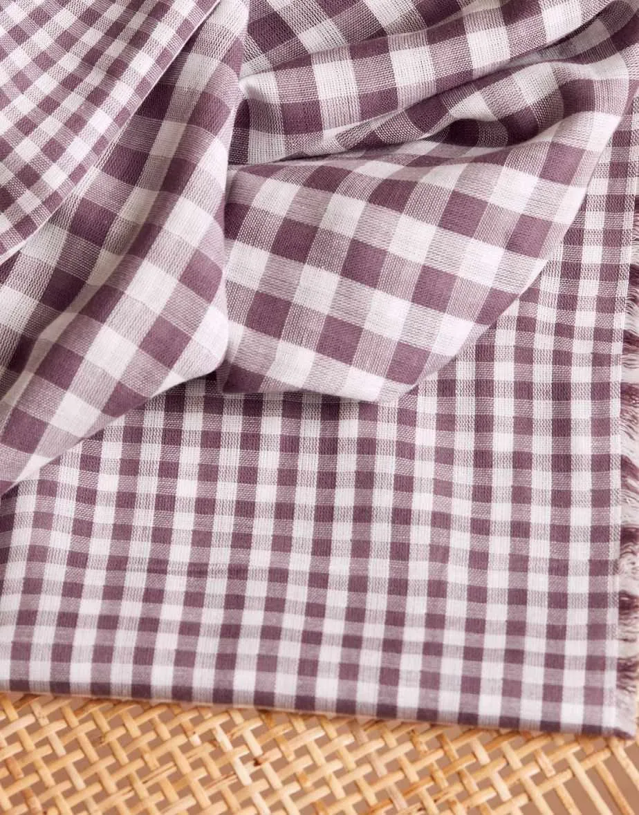 Remnant 1.65m -Divine Parma Double Sided Gingham Cotton Double Gauze, Atelier Brunette