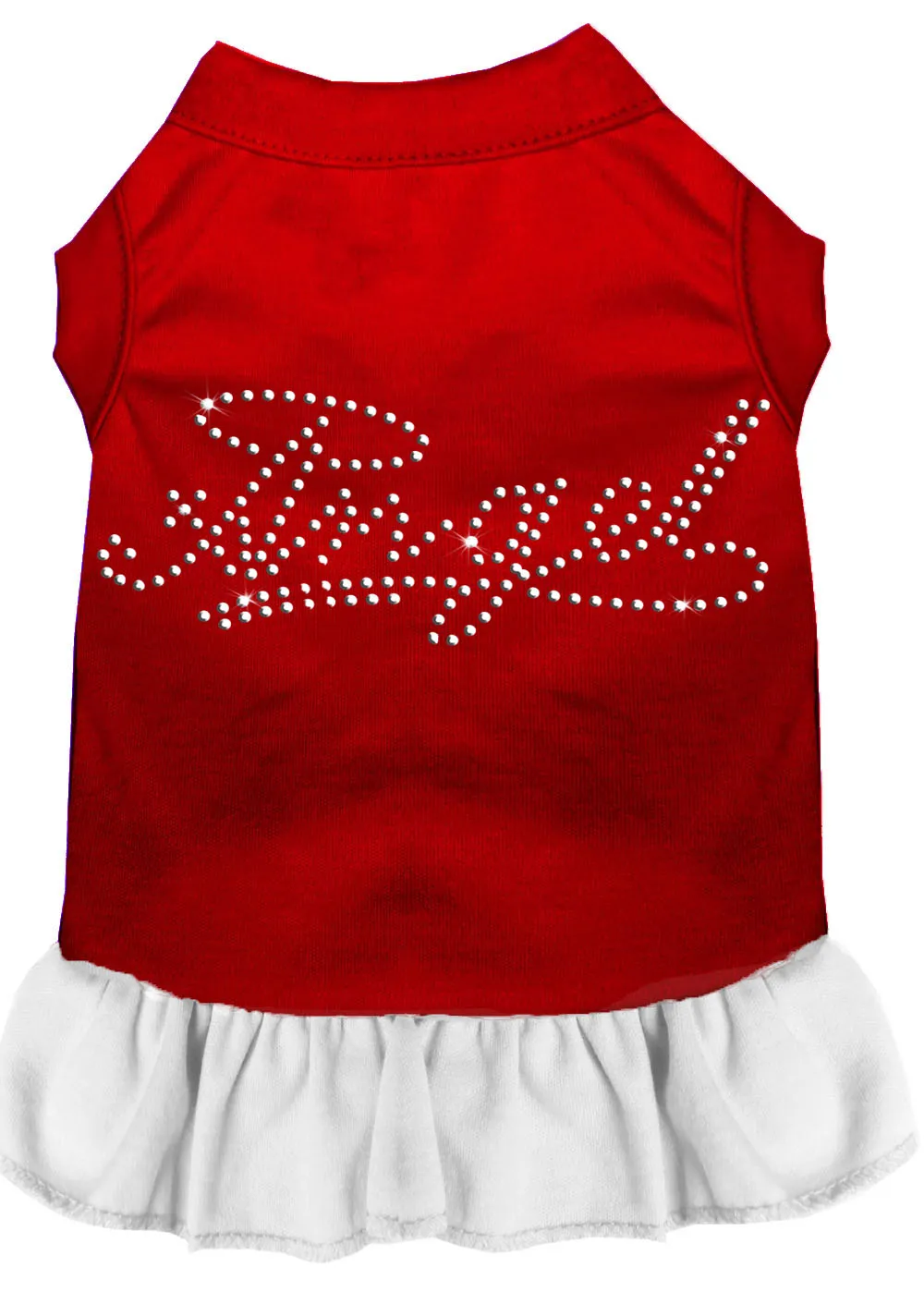 Rhinestone Angel Dress Red With White Med