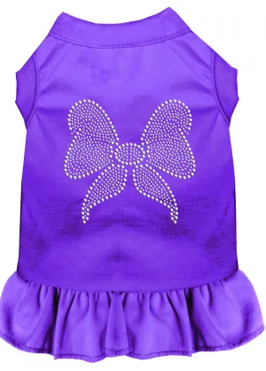 Rhinestone Bow Dress Purple Xl