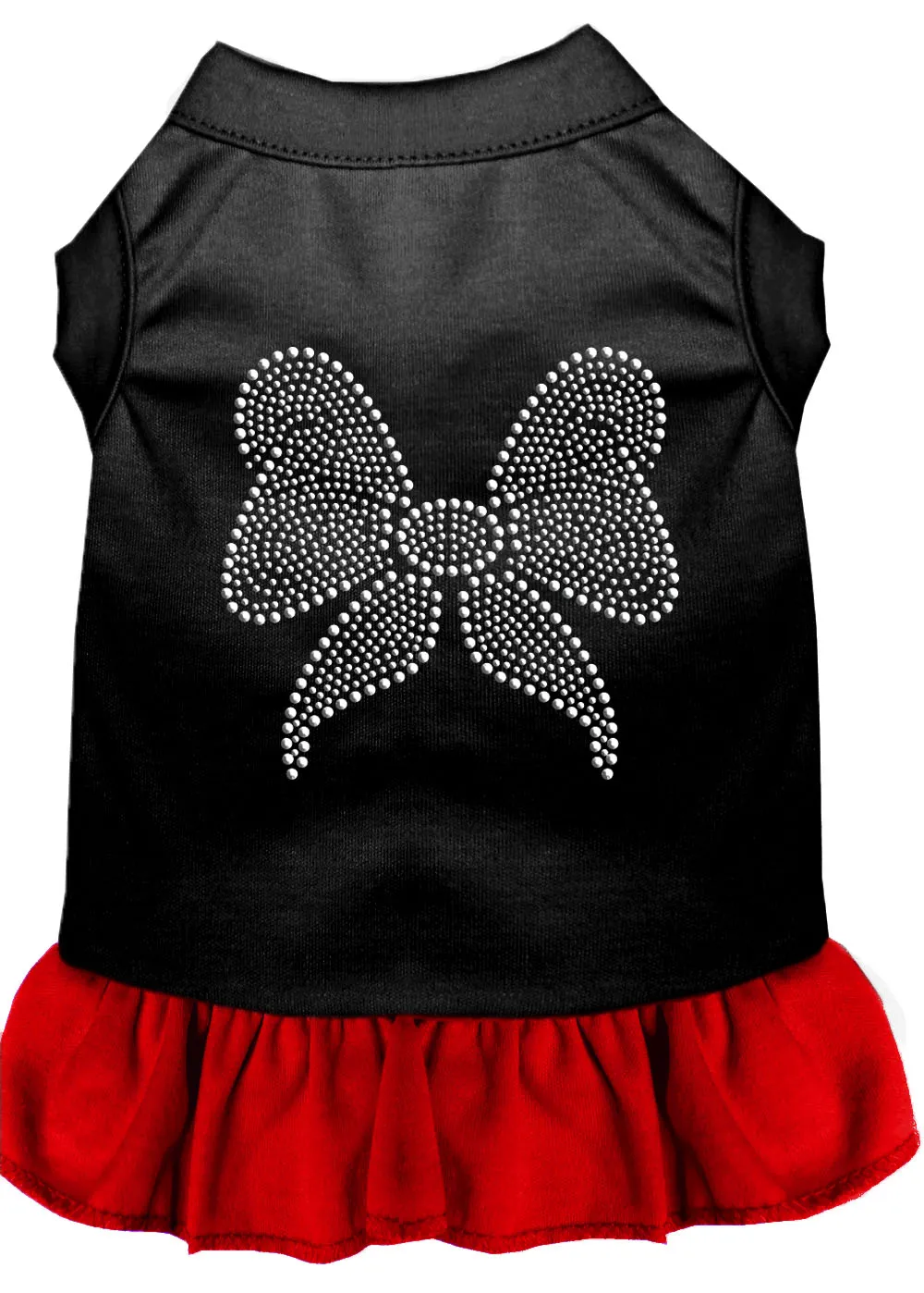 Rhinestone Bow Dresses Black With Red Xs