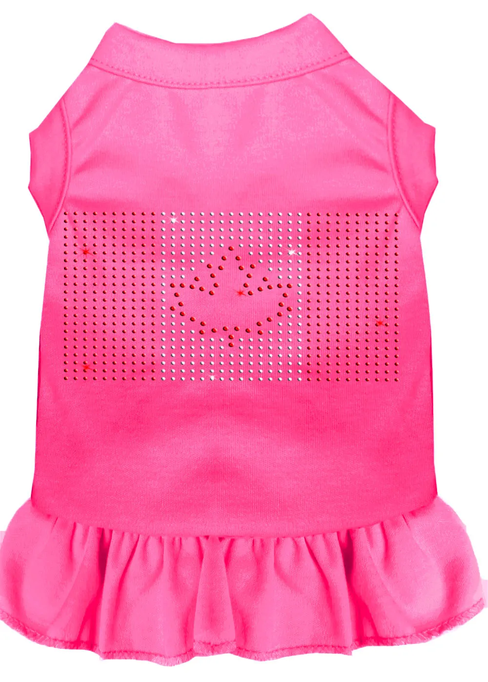 Rhinestone Canadian Flag Dress Bright Pink Xxxl