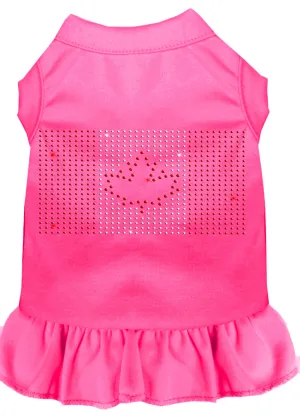 Rhinestone Canadian Flag Dress Bright Pink Xxxl
