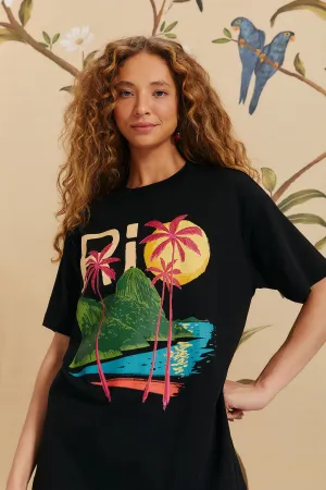 Rio Black Relaxed T-Shirt