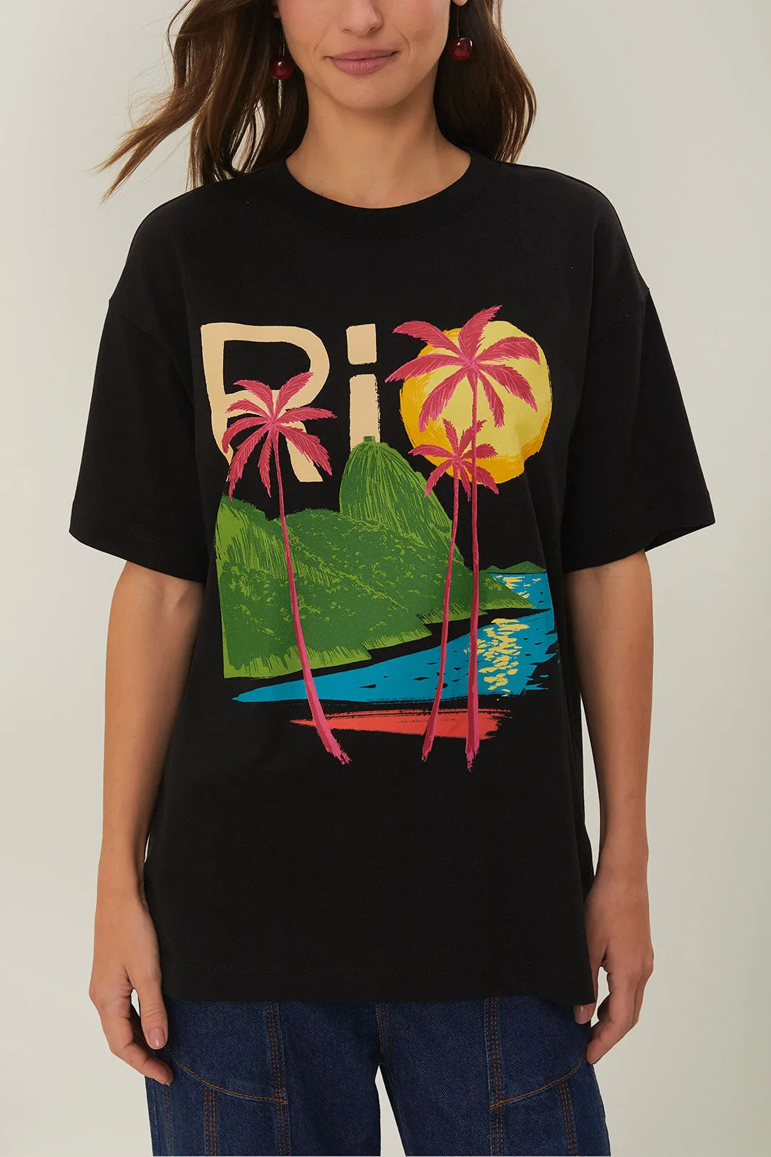 Rio Black Relaxed T-Shirt