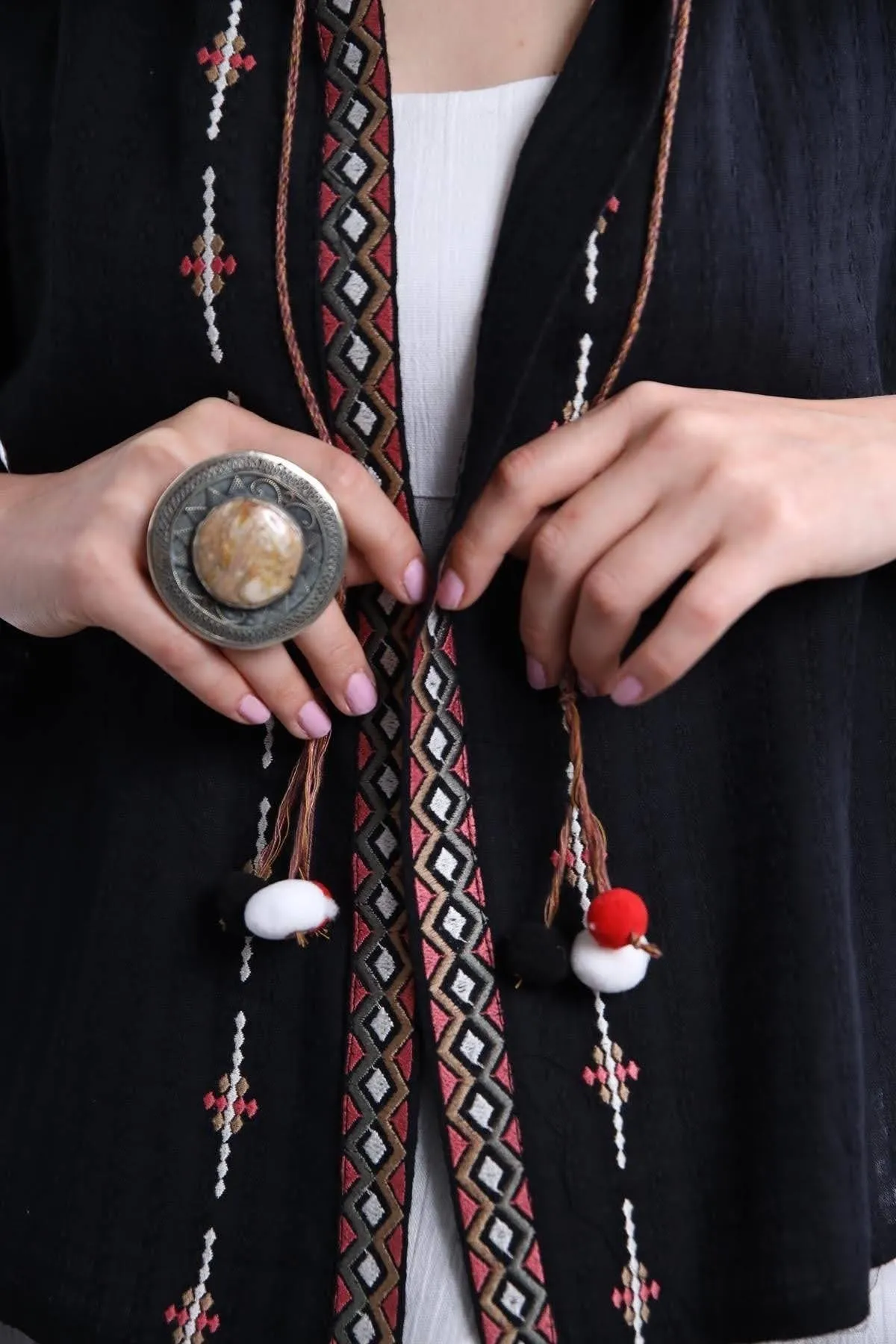 Rose Embroidered Vyshyvanka Light Jacket