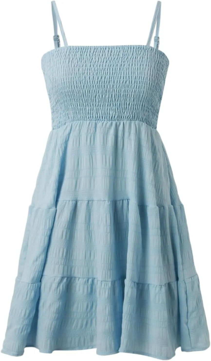 Short Dress Solid Ruffle Hem Short Dress Sleeveless Summer Mini Sexy Dress Casual Long Sleeve Floral Dresses for