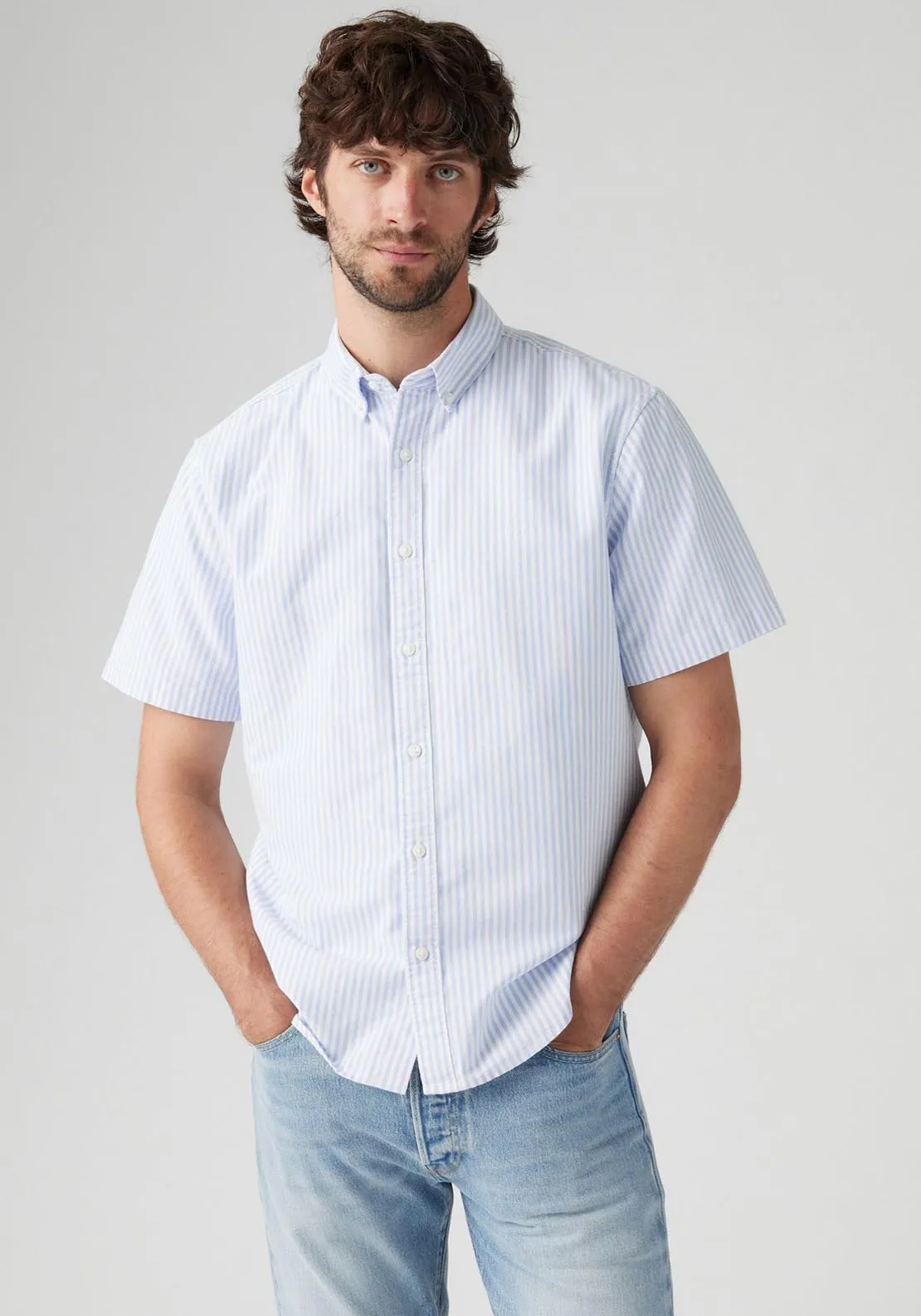 Short Sleeve Authentic Button-Down Shirt - Waylon Stripe Della