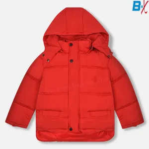Small Pony Pockets Style Red Warm Puffer Jackets 11873