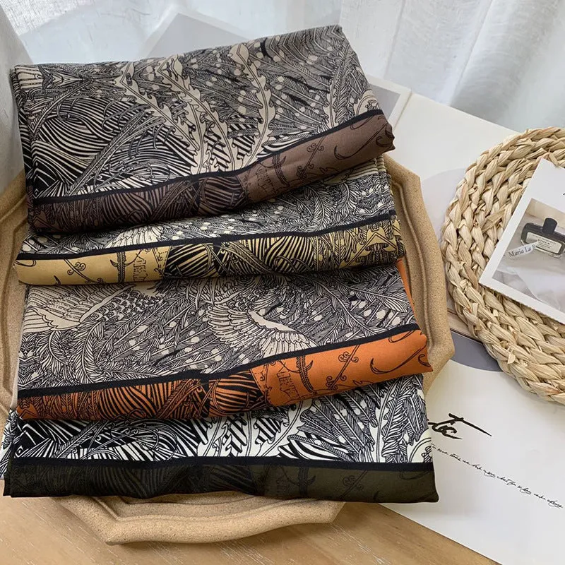 Spring Stylish Silk Scarf Retro Design Women Chic Scarf