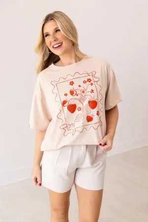 Strawberry Stamp Relaxed Fit Tee