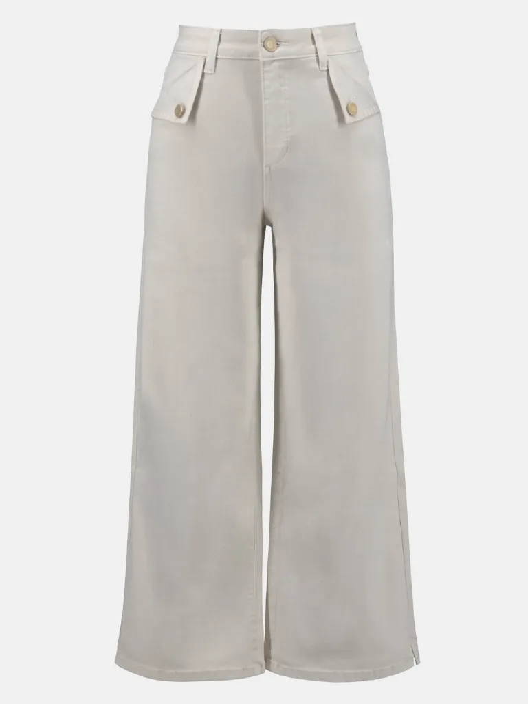 Stretch Culotte Jeans with Raw-Edge Hem