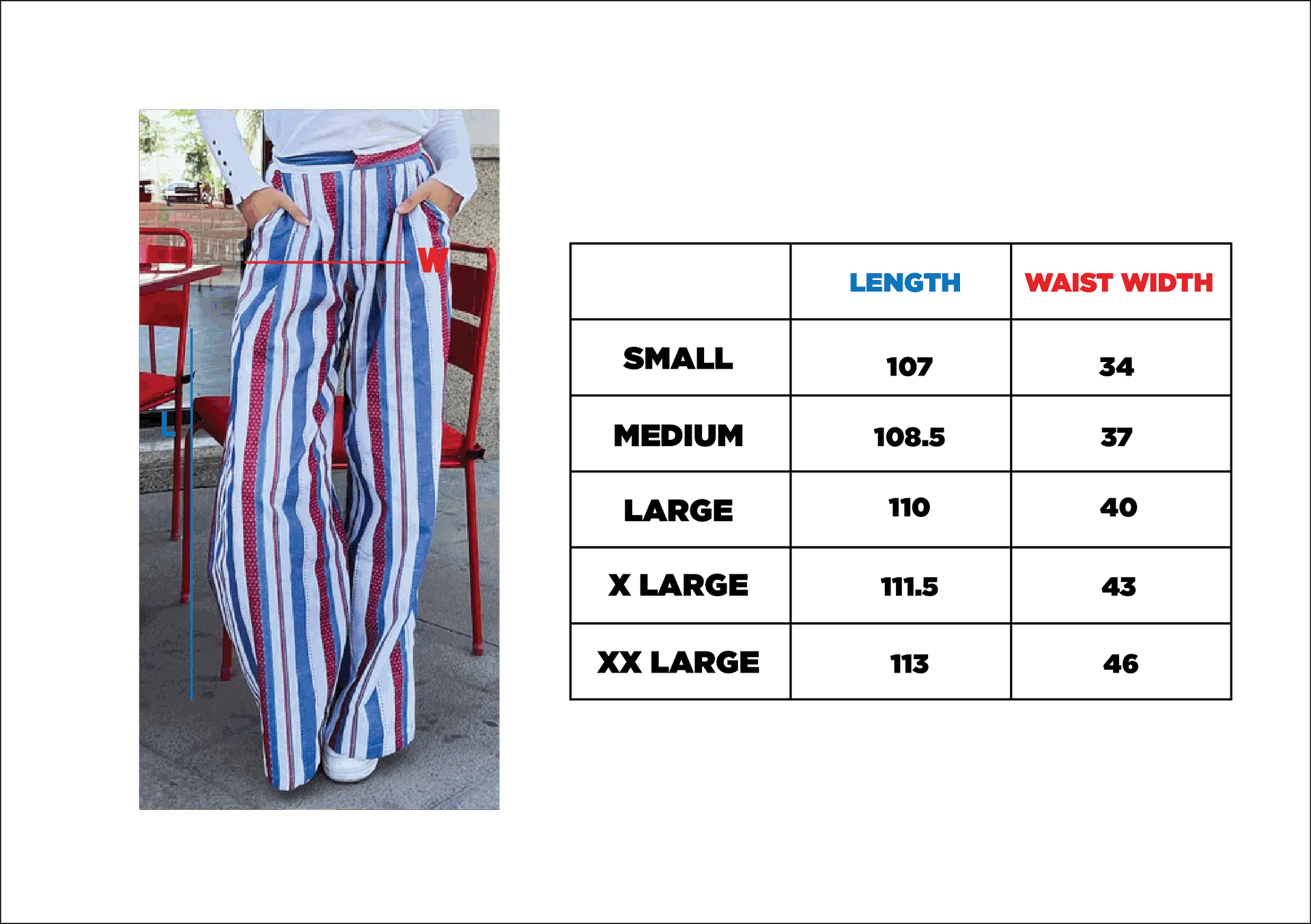 Striped Wide Pants Olive X Orange