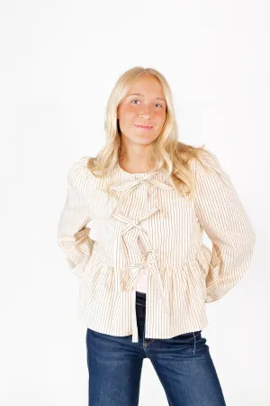 Thelma Poplin Bow Top