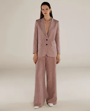 THYSSEN | Bronze Metallic Thread Wide Leg Trousers
