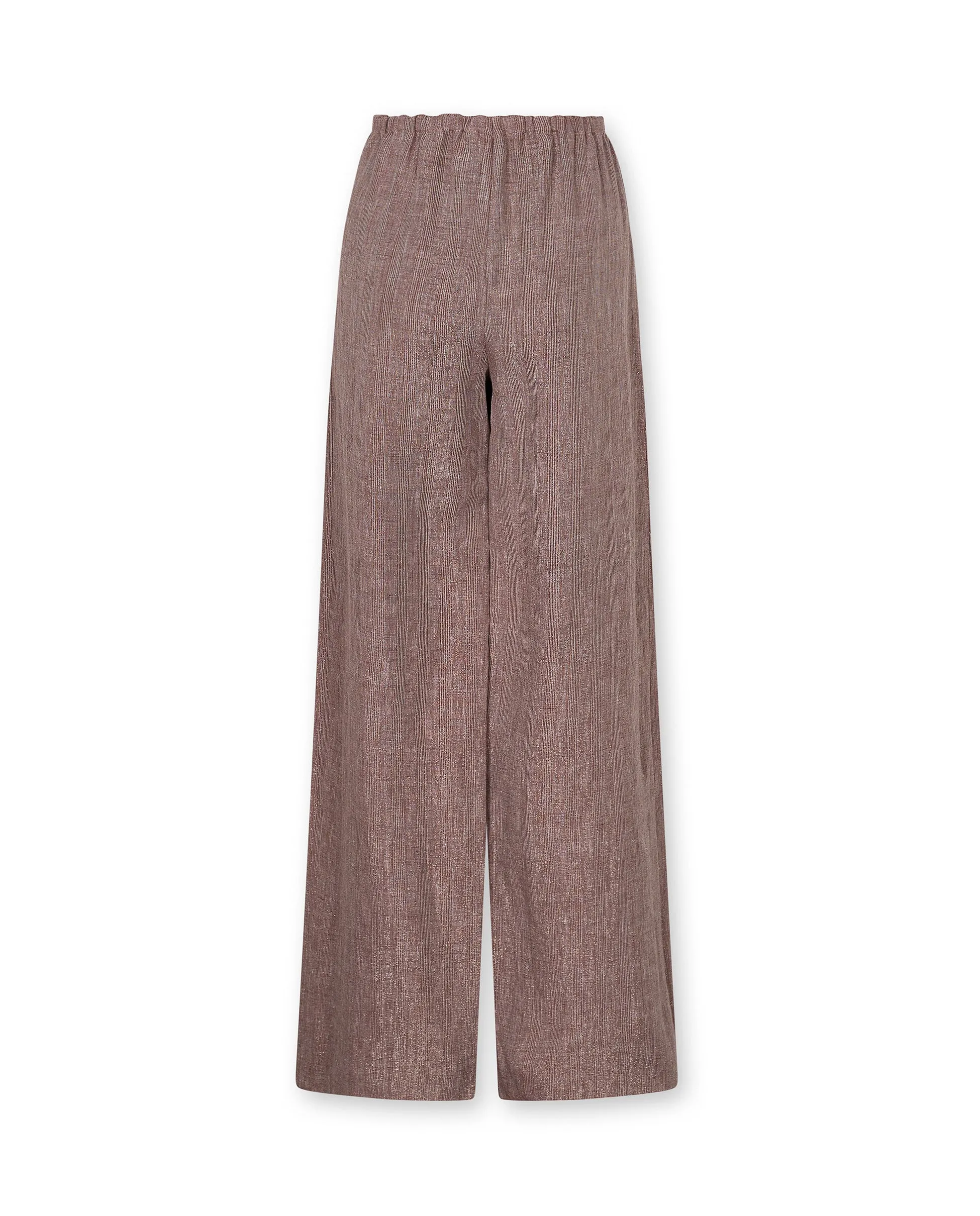 THYSSEN | Bronze Metallic Thread Wide Leg Trousers