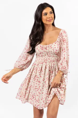Unconditional Love Ivory Heart Print Mini Dress FINAL SALE