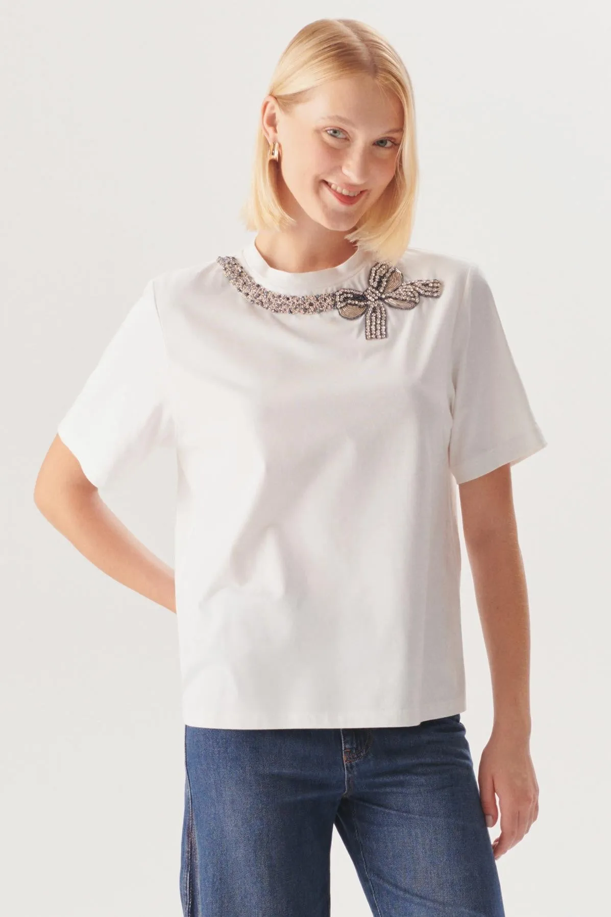 White Contemporary Boxy Fit T-Shirt