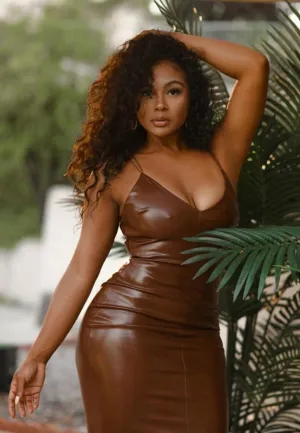 WILD FAUX MIDI DRESS