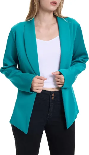 Womens Casual Blazers Open Front Lapel Long Sleeve Business Jackets Solid Blazer