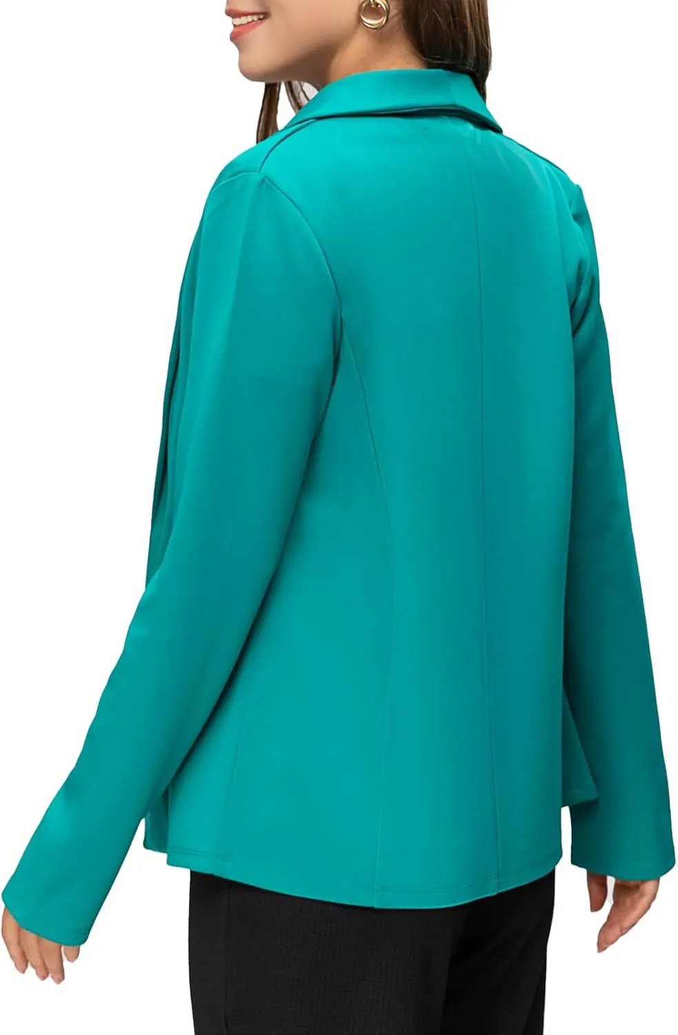 Womens Casual Blazers Open Front Lapel Long Sleeve Business Jackets Solid Blazer