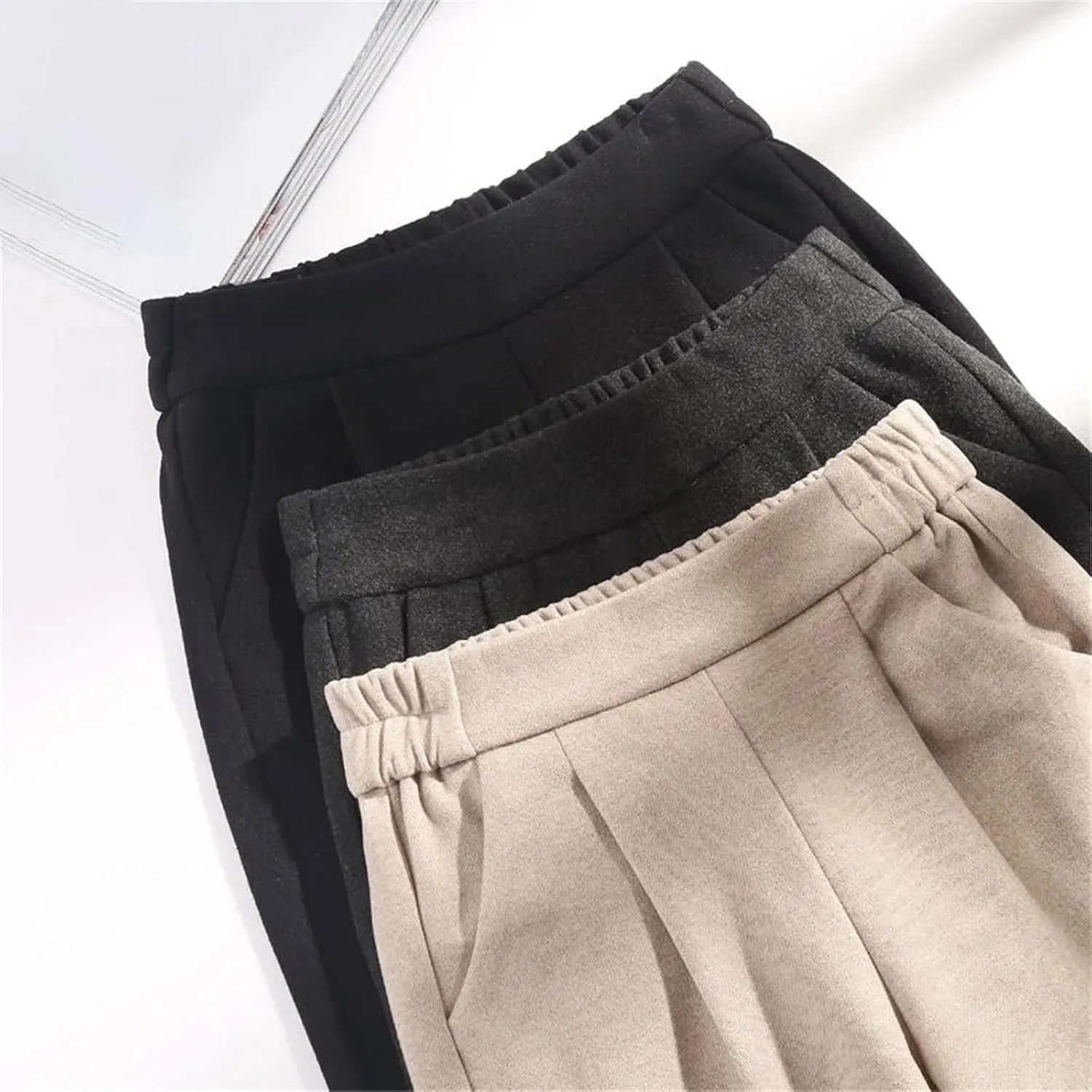 Women's Harem Pencil Pants Winter High Waist Elastic Style Suit Pants Trousers