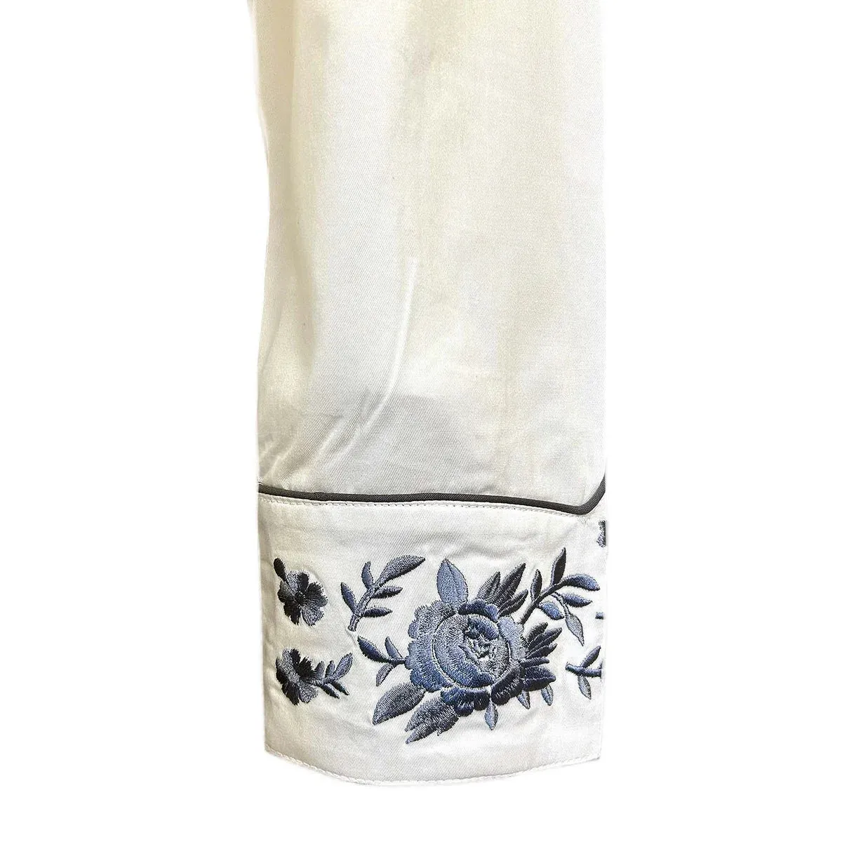 Women's Vintage Western Shirt Collection: Rockmount Blue Floral Bouquet