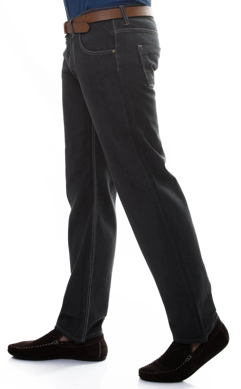 WSS Slim Fit Straight Cut Washed Anthracite Men Trousers - Rowley Regis