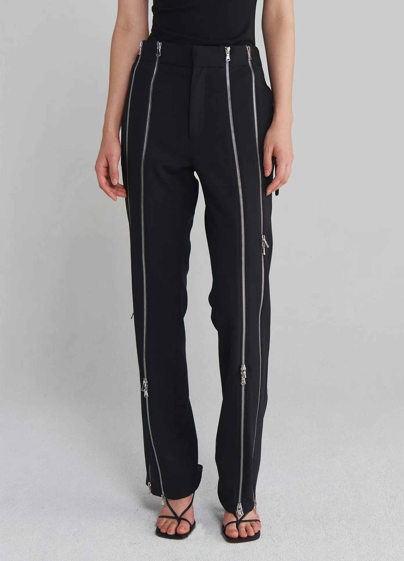 Zippered Tailored Trousers