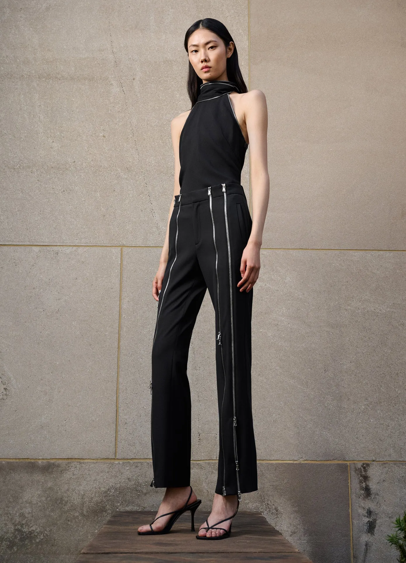 Zippered Tailored Trousers