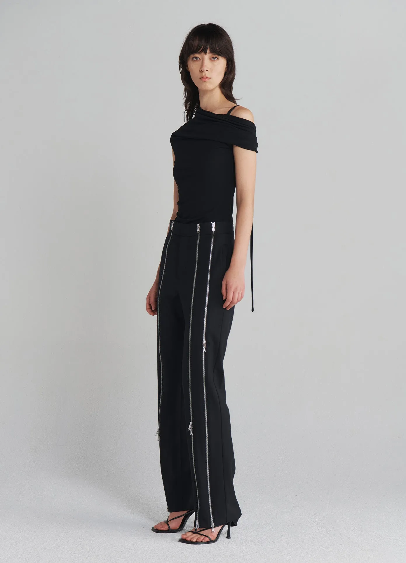 Zippered Tailored Trousers